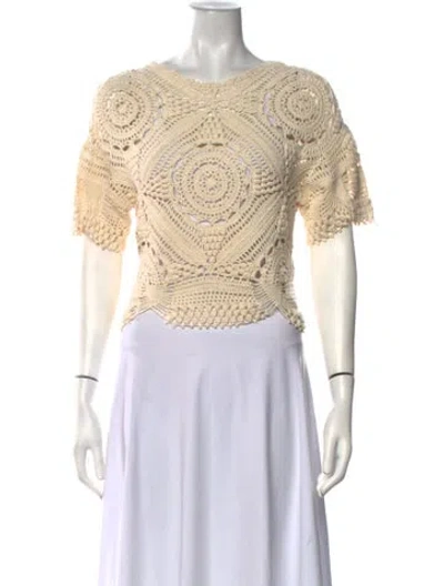 Pre-owned Ulla Johnson Patterned Crew Neck Sweater W/ Tags In Neutrals