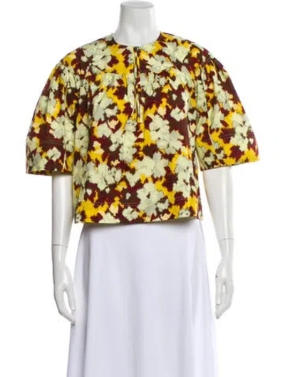 Pre-owned Ulla Johnson Patterned Crew Neck Top In Multi