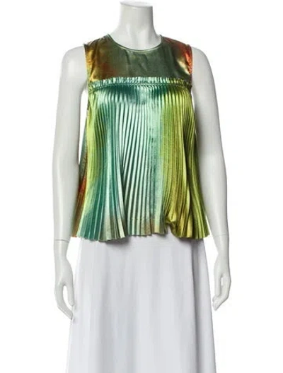 Pre-owned Ulla Johnson Patterned Crew Neck Top In Multi