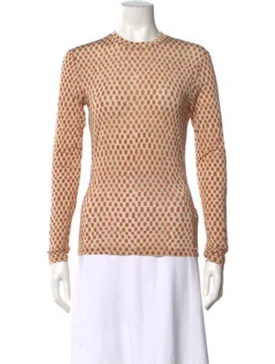 Pre-owned Ulla Johnson Patterned Crew Neck Top In Neutral