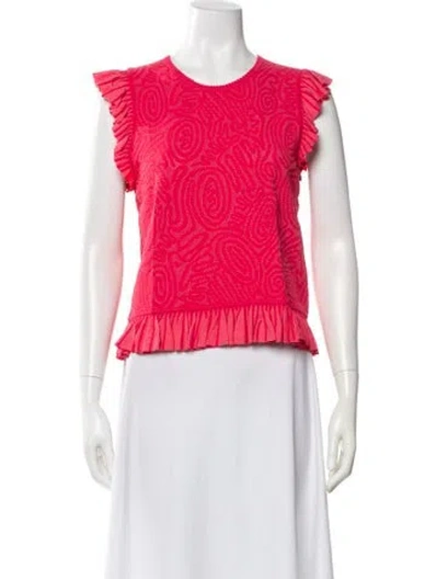 Pre-owned Ulla Johnson Patterned Crew Neck Top In Pink