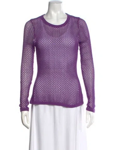 Pre-owned Ulla Johnson Patterned Crew Neck Top In Purple