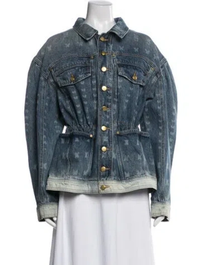 Pre-owned Ulla Johnson Patterned Denim Jacket In Blue