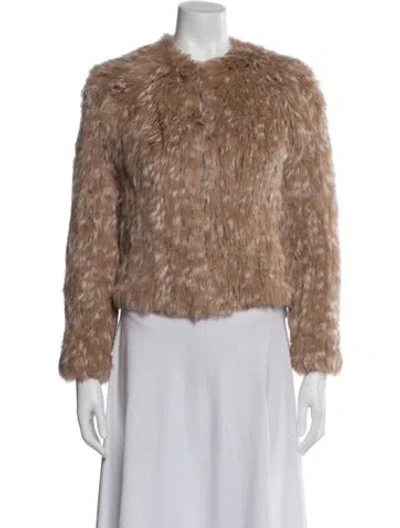Pre-owned Ulla Johnson Patterned Faux Fur Jacket In Neutral