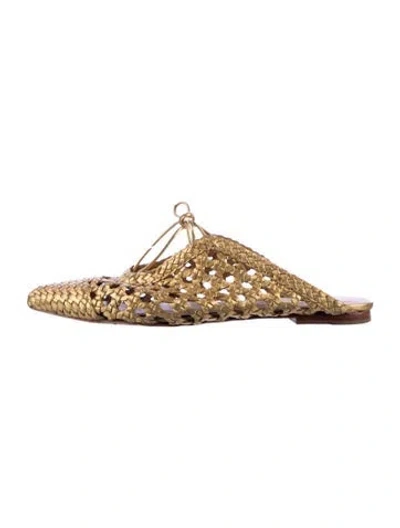 Pre-owned Ulla Johnson Patterned Flats In Gold/metallic