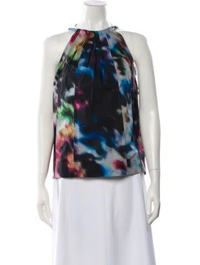 Pre-owned Ulla Johnson Patterned Halterneck Top In Multi