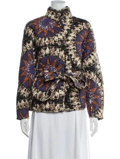 Pre-owned Ulla Johnson Patterned Jacket In Blue/white