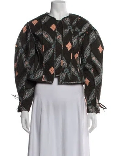 Pre-owned Ulla Johnson Patterned Jacket In Green