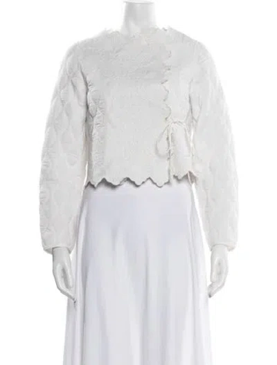 Pre-owned Ulla Johnson Patterned Jacket In White