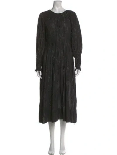 Pre-owned Ulla Johnson Patterned Long Dress In Black