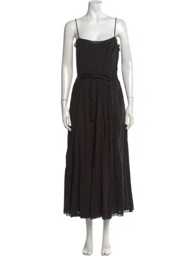 Pre-owned Ulla Johnson Patterned Long Dress In Black
