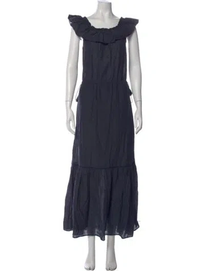 Pre-owned Ulla Johnson Patterned Long Dress In Blue