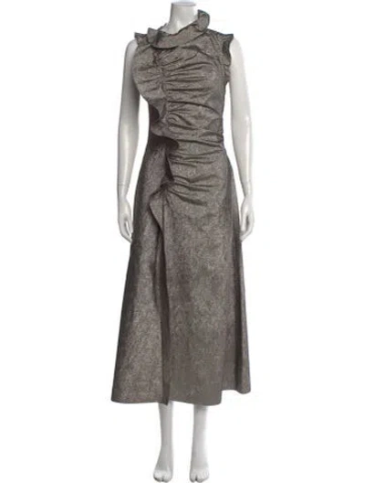 Pre-owned Ulla Johnson Patterned Long Dress In Gray