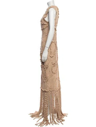 Pre-owned Ulla Johnson Patterned Long Dress In Neutral