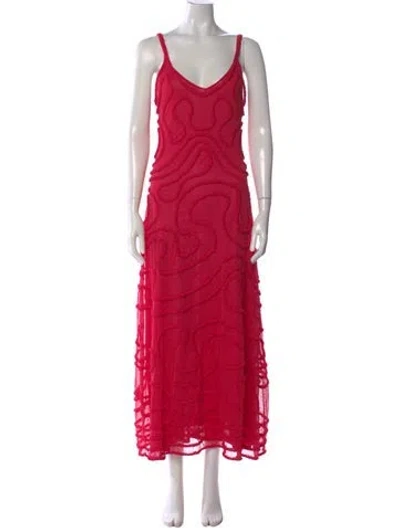 Pre-owned Ulla Johnson Patterned Long Dress In Pink