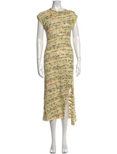 Pre-owned Ulla Johnson Patterned Long Dress In Yellow