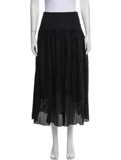 Pre-owned Ulla Johnson Patterned Long Skirt In Black
