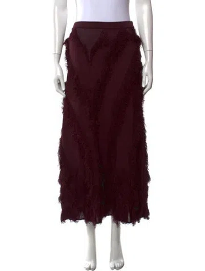 Pre-owned Ulla Johnson Patterned Long Skirt In Burgundy