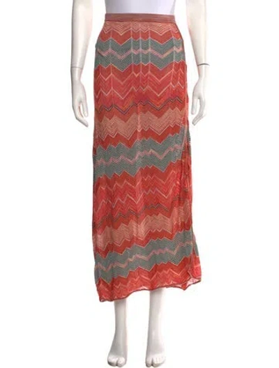 Pre-owned Ulla Johnson Patterned Long Skirt In Orange