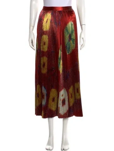 Pre-owned Ulla Johnson Patterned Long Skirt In Red