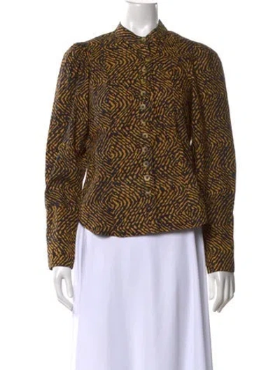 Pre-owned Ulla Johnson Patterned Long Sleeve Blouse In Multi