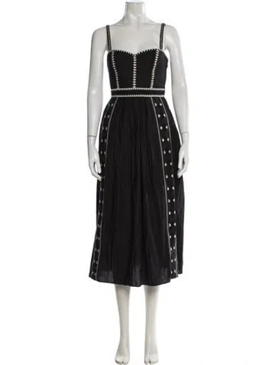 Pre-owned Ulla Johnson Patterned Midi Length Dress In Black