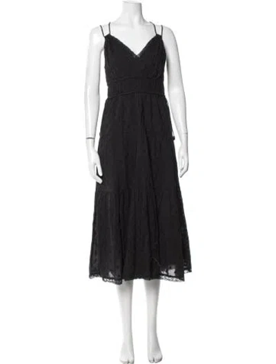 Pre-owned Ulla Johnson Patterned Midi Length Dress In Black