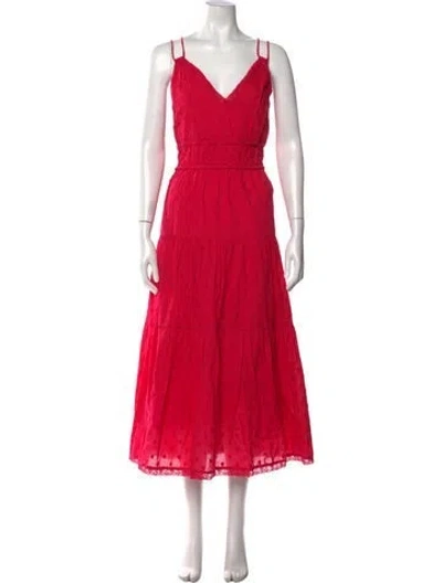 Pre-owned Ulla Johnson Patterned Midi Length Dress In Pink