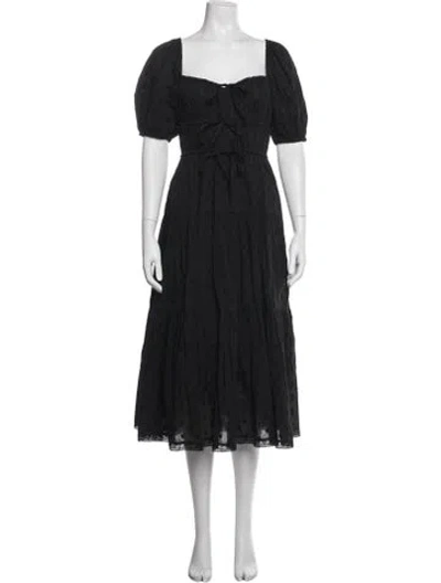 Pre-owned Ulla Johnson Patterned Midi Length Dress W/ Tags In Blue