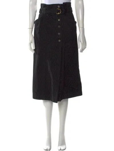 Pre-owned Ulla Johnson Patterned Midi Length Skirt In Black