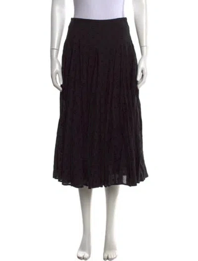 Pre-owned Ulla Johnson Patterned Midi Length Skirt In Black