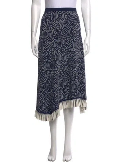 Pre-owned Ulla Johnson Patterned Midi Length Skirt In Blue