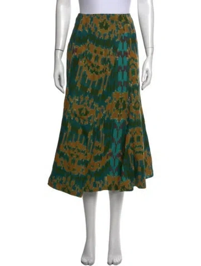Pre-owned Ulla Johnson Patterned Midi Length Skirt In Blue