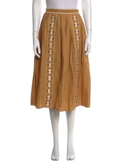 Pre-owned Ulla Johnson Patterned Midi Length Skirt In Neutral
