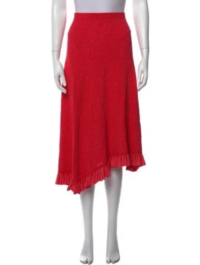 Pre-owned Ulla Johnson Patterned Midi Length Skirt In Red