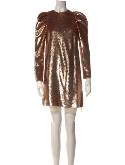 Pre-owned Ulla Johnson Patterned Mini Dress In Gold