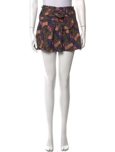 Pre-owned Ulla Johnson Patterned Mini Shorts In Green