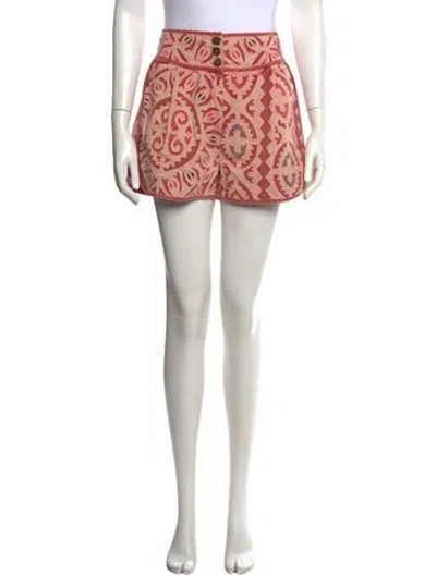 Pre-owned Ulla Johnson Patterned Mini Shorts In Red