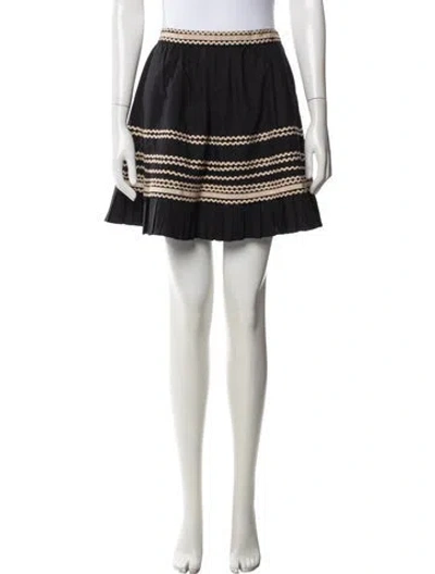 Pre-owned Ulla Johnson Patterned Mini Skirt In Black