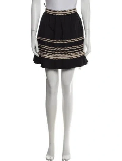 Pre-owned Ulla Johnson Patterned Mini Skirt In Black