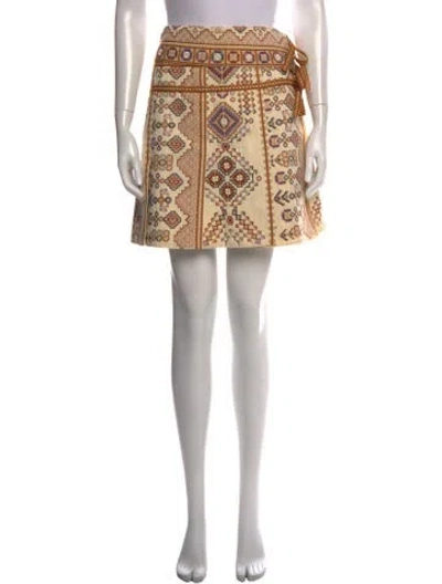 Pre-owned Ulla Johnson Patterned Mini Skirt In Neutral