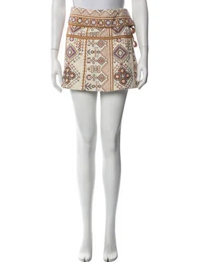 Pre-owned Ulla Johnson Patterned Mini Skirt In Neutrals