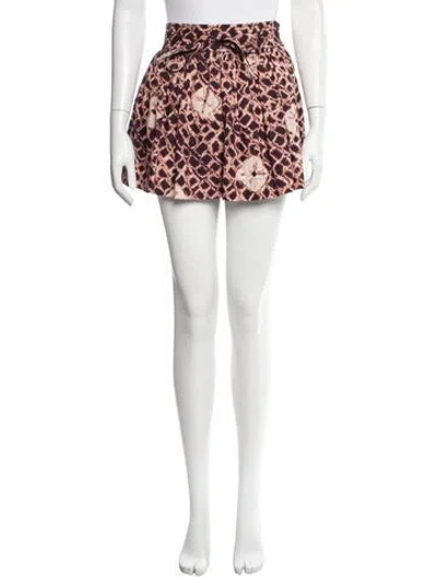 Pre-owned Ulla Johnson Patterned Mini Skirt In Red