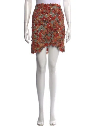 Pre-owned Ulla Johnson Patterned Mini Skirt W/ Tags In Black