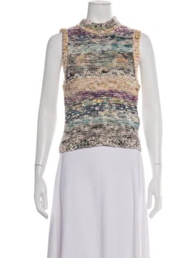 Pre-owned Ulla Johnson Patterned Mock Neck Sweater In Multicolor