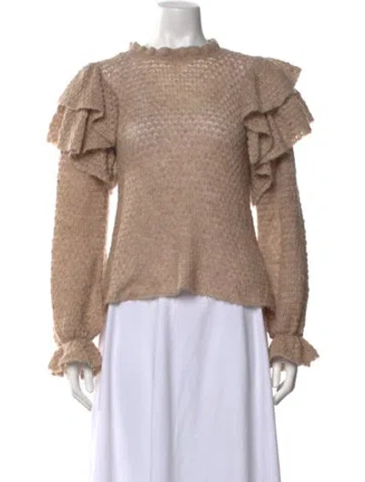Pre-owned Ulla Johnson Patterned Mock Neck Sweater In Neutrals