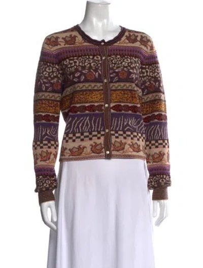 Pre-owned Ulla Johnson Patterned Open Front Sweater In Multicolor