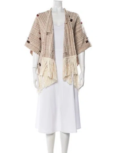 Pre-owned Ulla Johnson Patterned Open Front Sweater In Neutrals