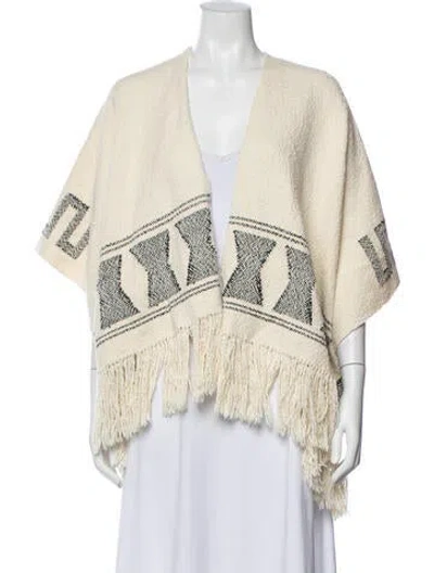 Pre-owned Ulla Johnson Patterned Poncho In Neutral