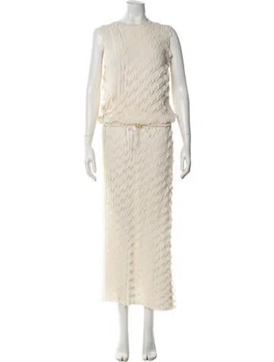 Pre-owned Ulla Johnson Patterned Ruffle Embellishment Skirt Set In Neutral
